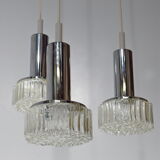 Lustre waterfall 3 glass and chrome suspensions