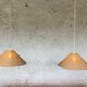 Pair of rattan pendant lights