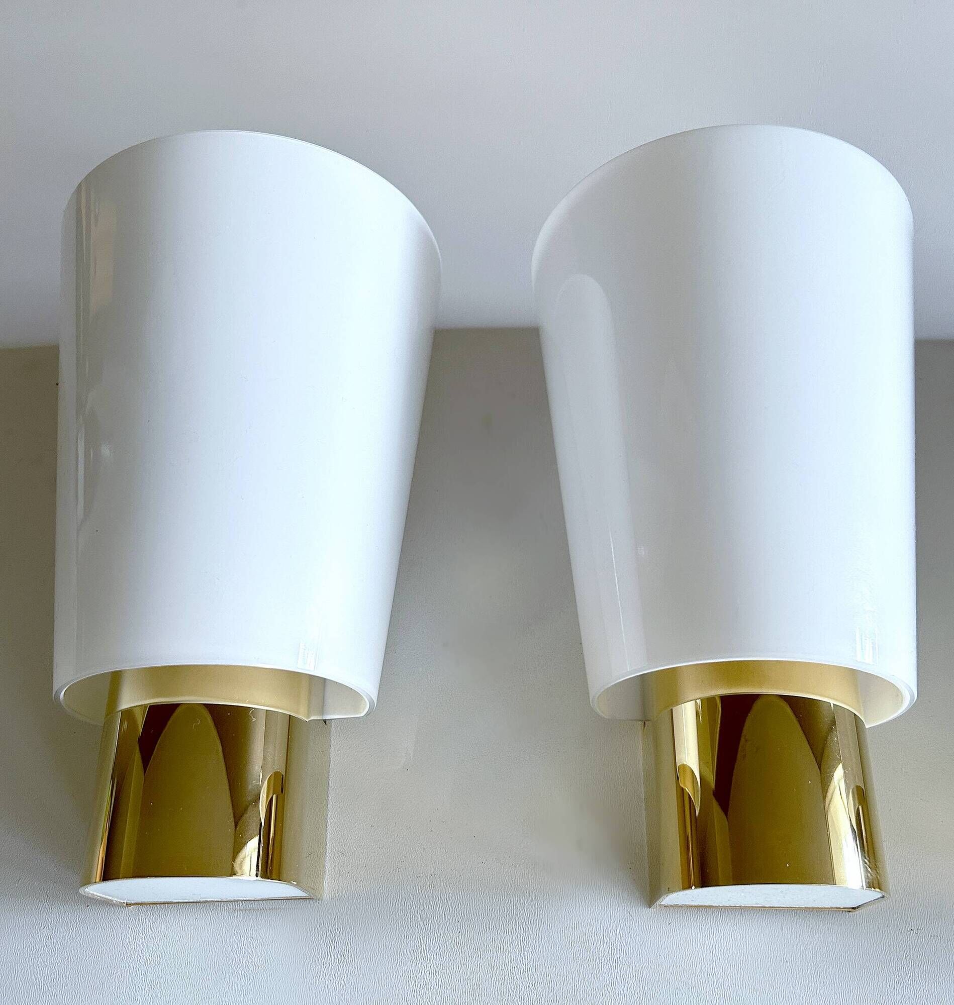 Pair of vintage Limburg wall lights, glass, 70s