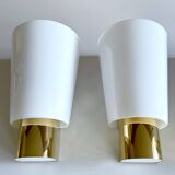 Pair of vintage Limburg wall lights, glass, 70s