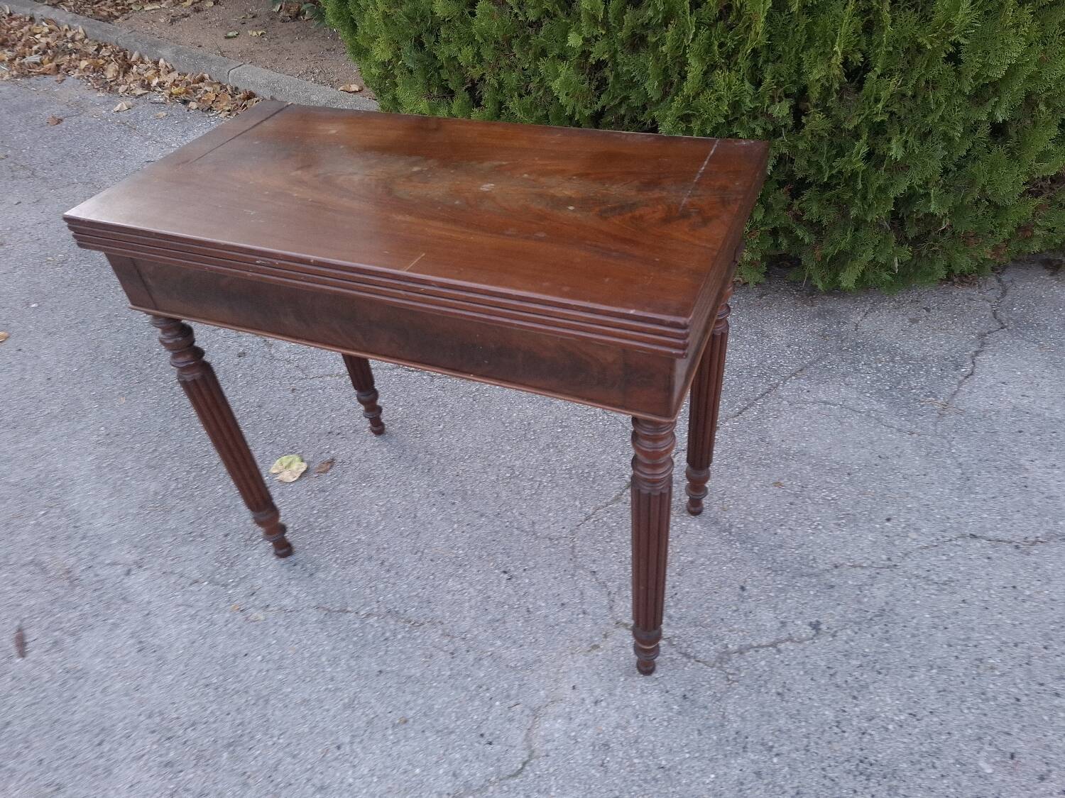 19th century mahogany games table, console