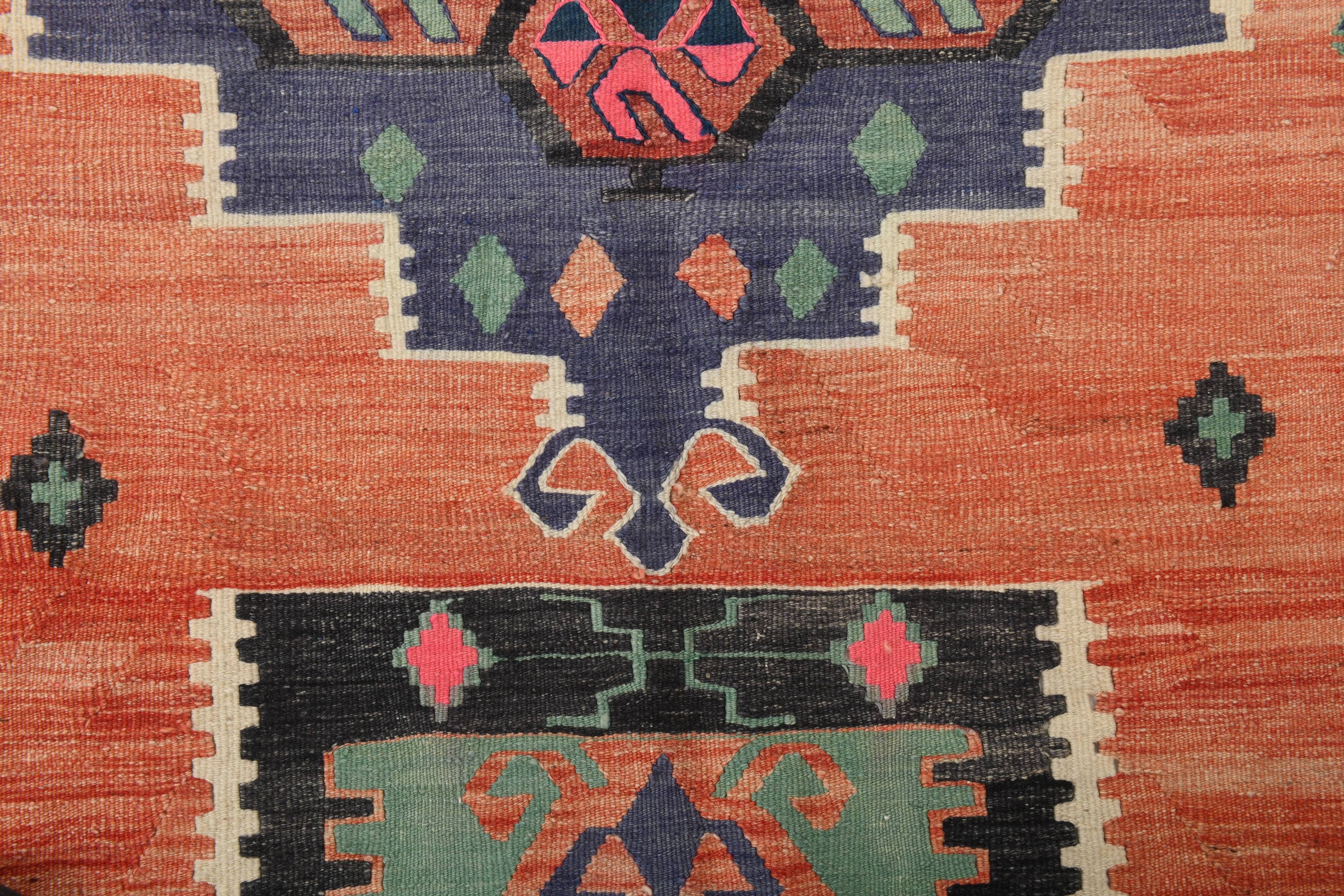 6x9 Tile Color Anatolian Kilim Rug, Turkish Kilim Rug, 174x279Cm