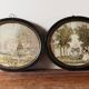 Pair of embroidered silks, needle painting, circa 1800