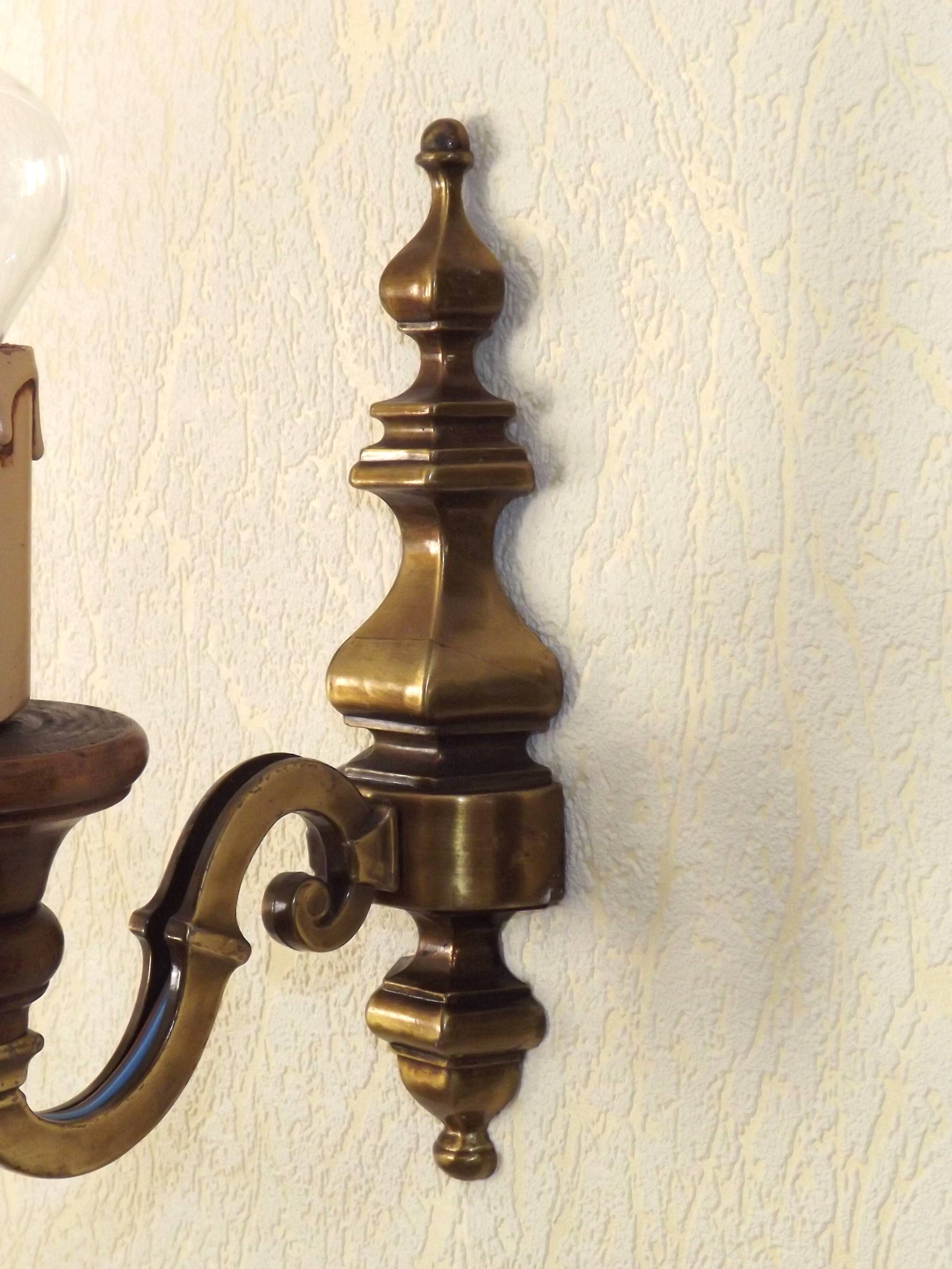 French Vintage Bronze Effect Metal Traditional Wall Light Card Shade 5169