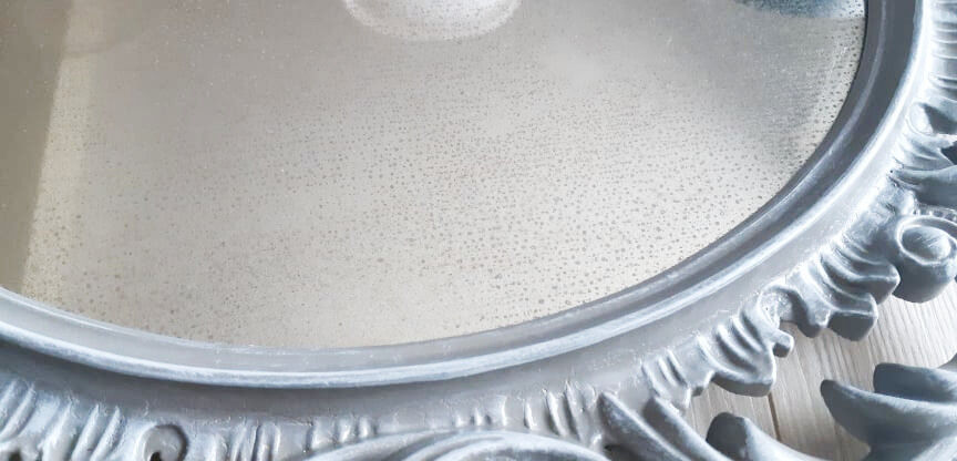 Patinated Italian Baroque Mirror 35x46cm