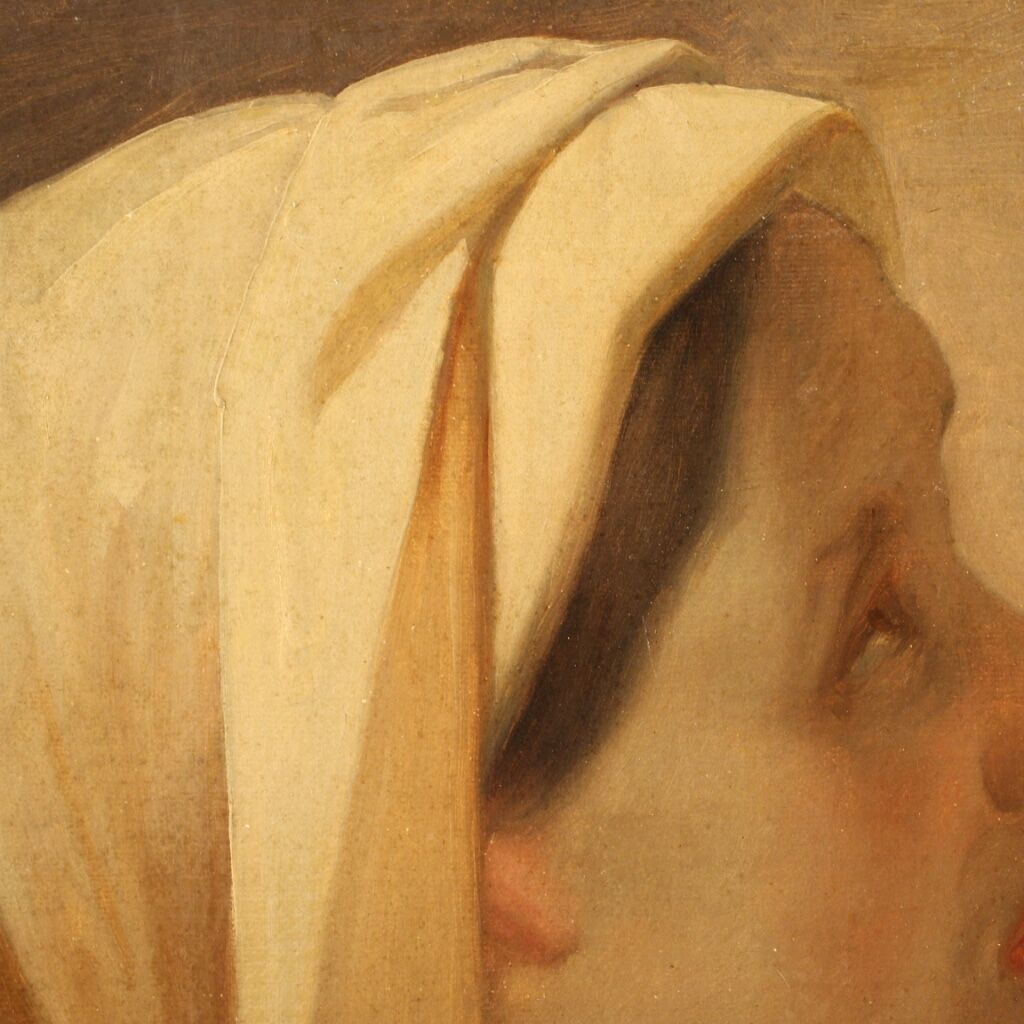 Oil painting on paper from the 19th century