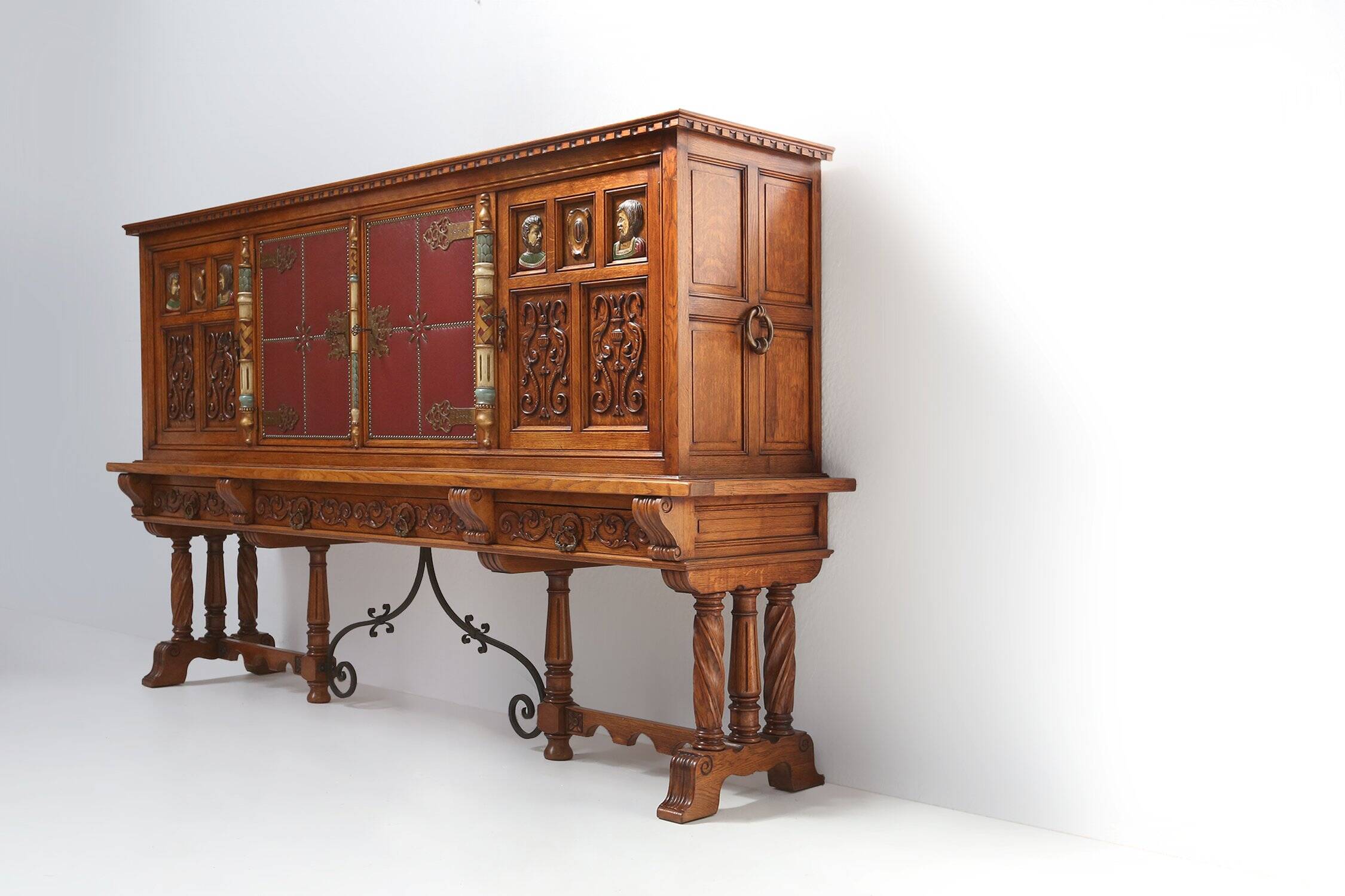 20th century baroque style carved sideboard, Spain ca. 1950