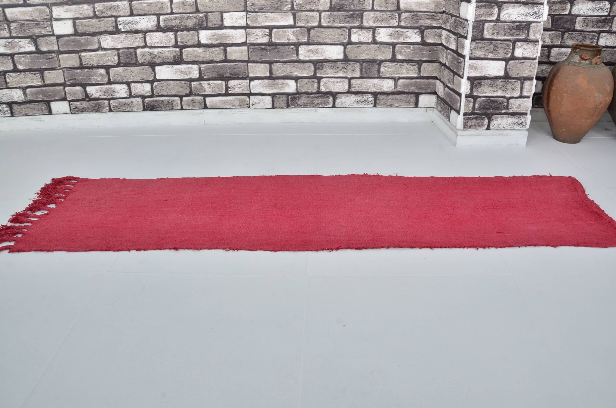 Tapis de couloir Kilim Hmep vintage rouge sku 3061