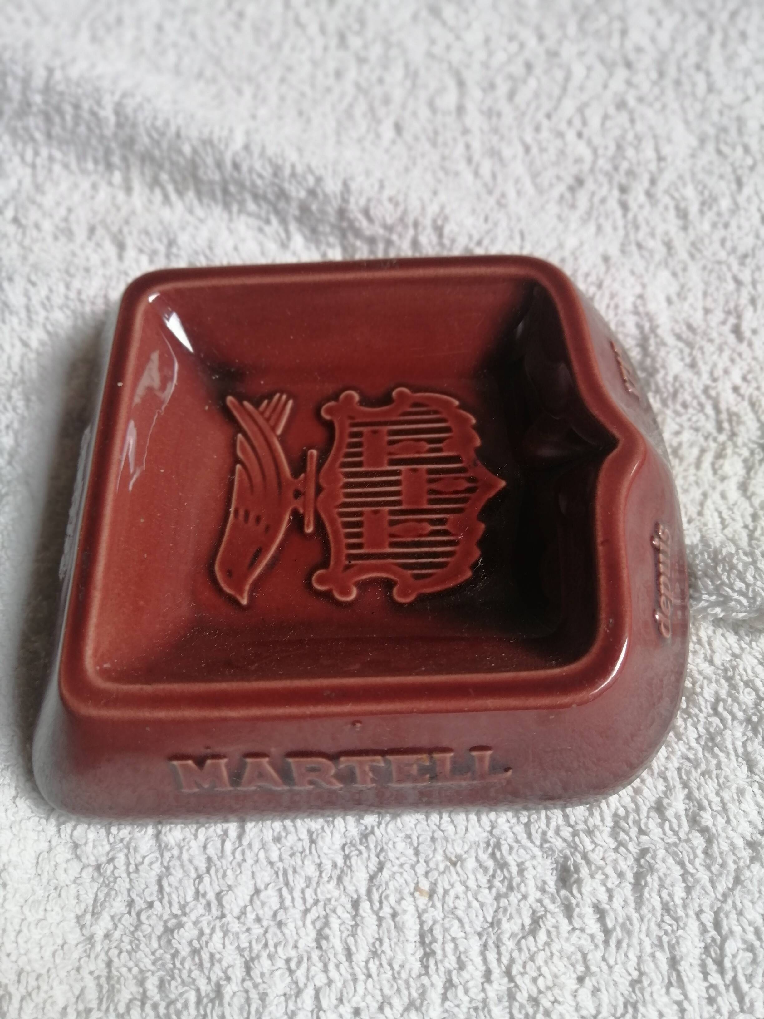 Martel cognac advertising ashtray since 1715