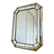 Vintage Spanish Venetian-style wall mirror, octagonal brass, 1980s Hollywood Regency