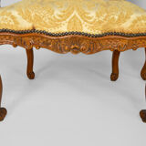 Set of 2 armchairs in carved oak, Louis XV style