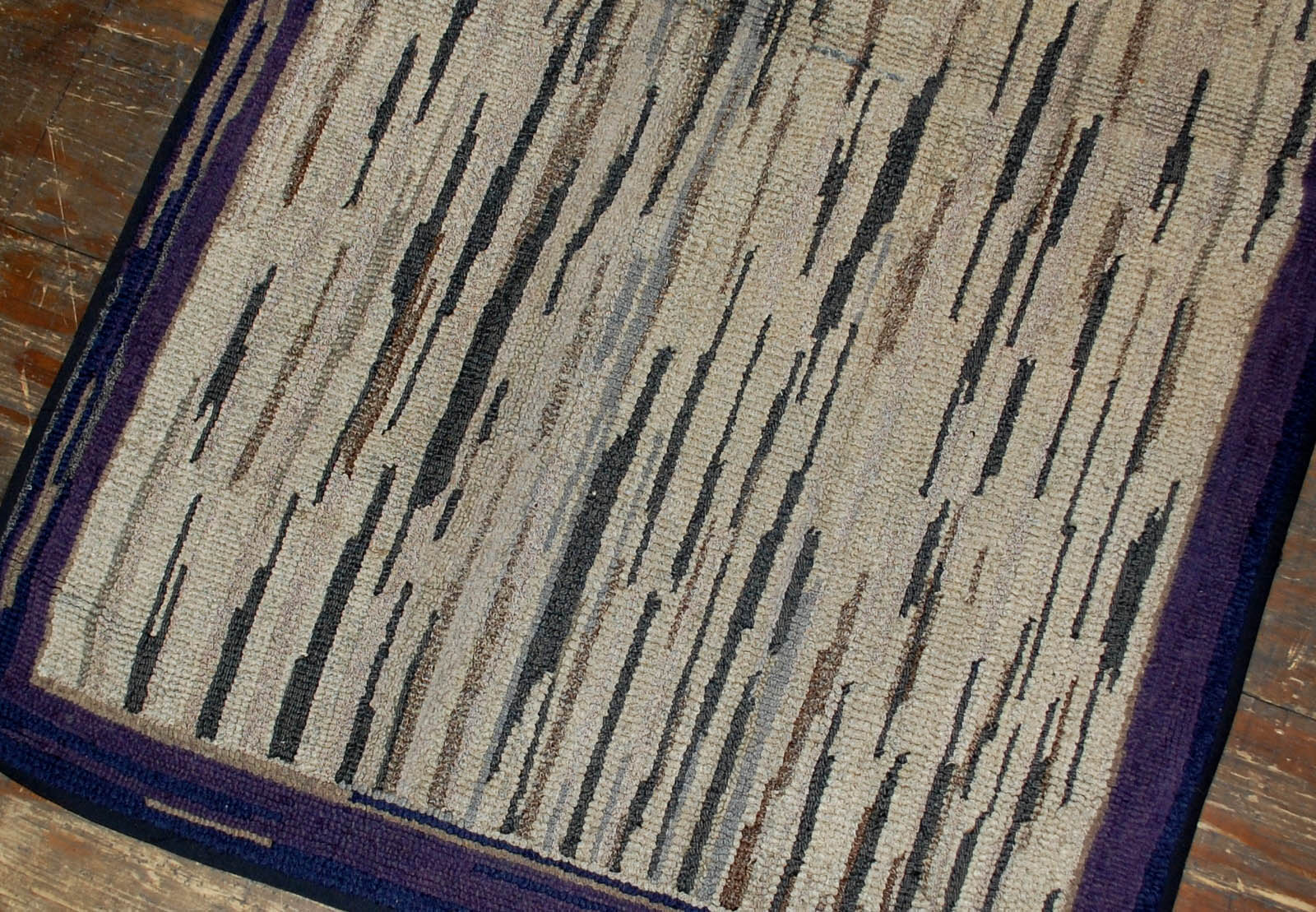 Old American Carpet Hooked handmade 94cm x 158cm 1900s