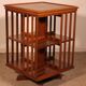 Rotating library in blonde mahogany