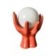 Hand lamp in ceramic color coral electrified to new