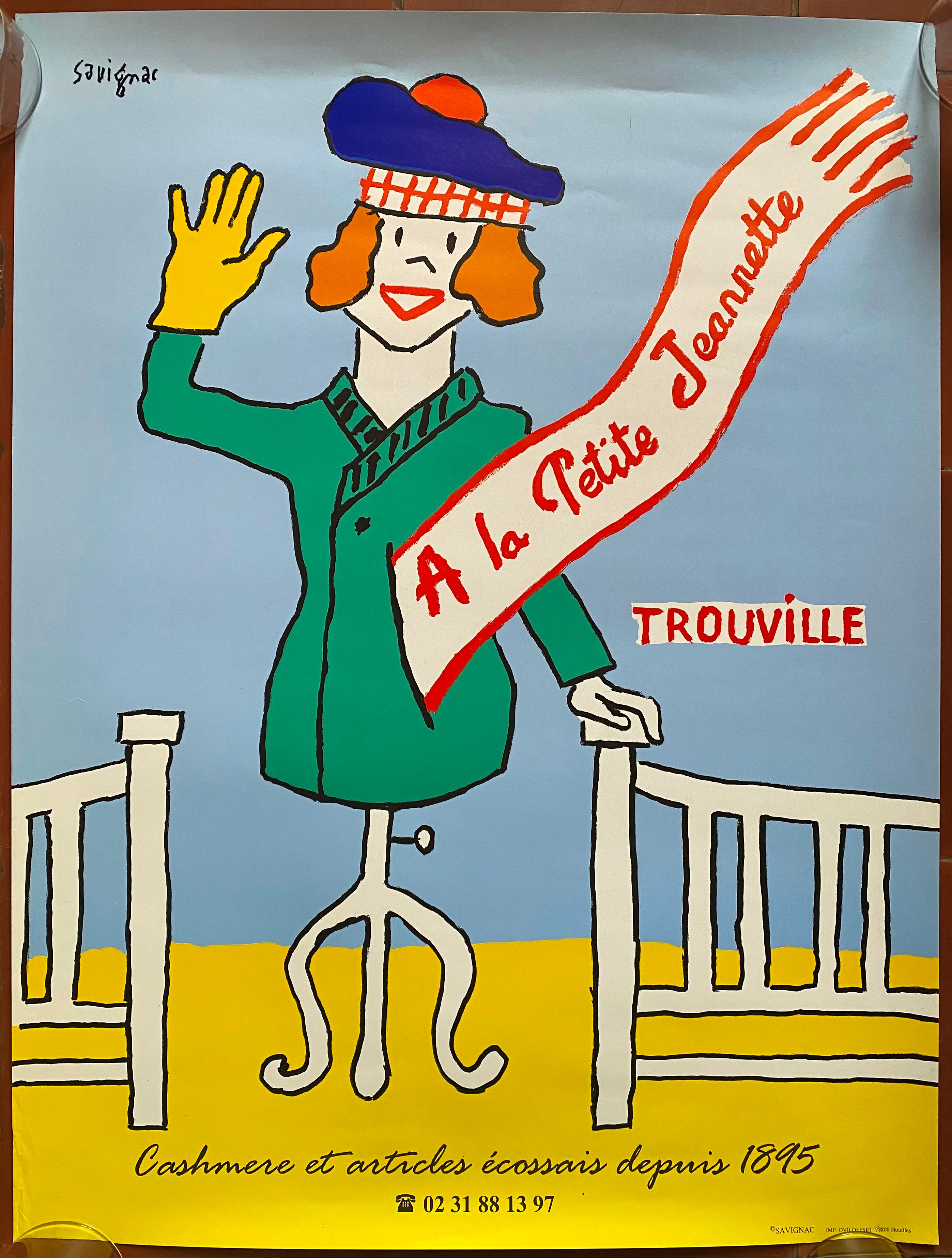 Original poster "A la petite Jeannette" Trouville, Raymond Savignac 46x61cm 1990