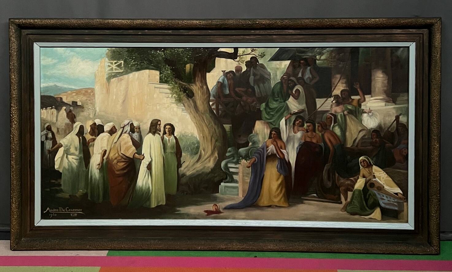 A. De Cramer. Large painting. "Biblical scene"