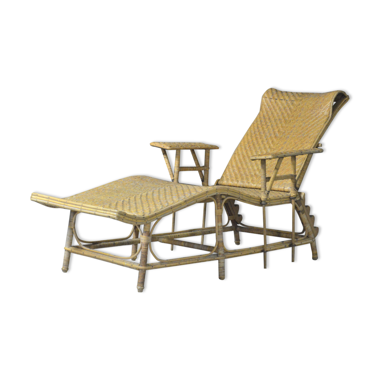 1960s rattan lounger