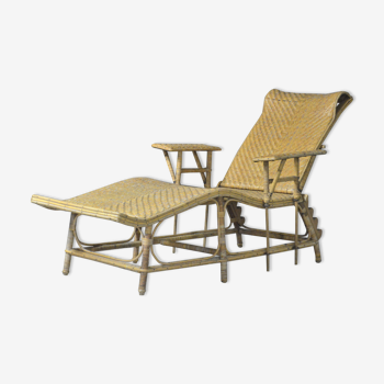 1960s rattan lounger