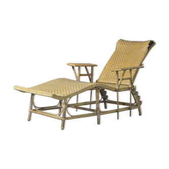 1960s rattan lounger