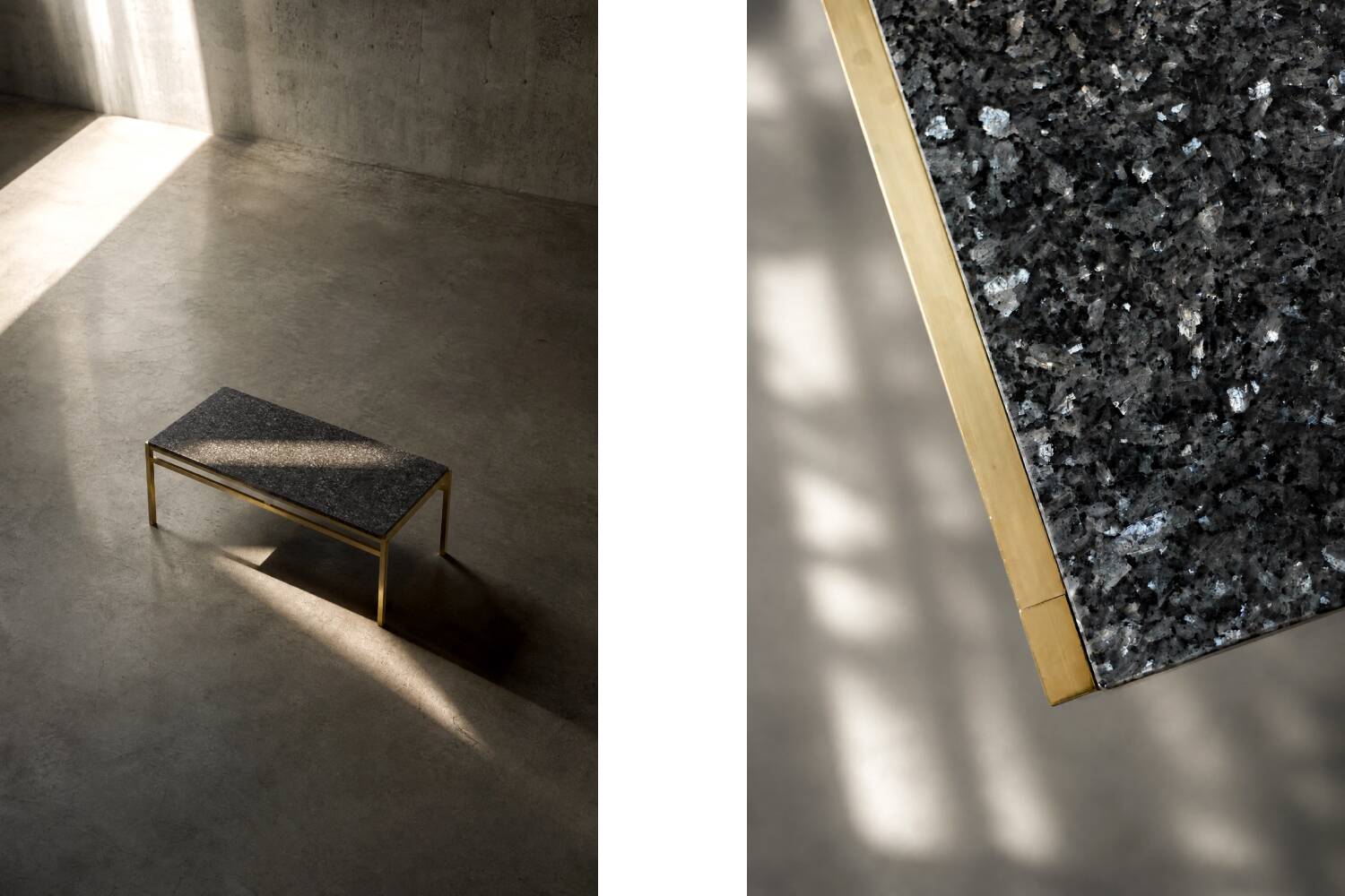 Vintage Mid-Century Italian Modern Brass Coffee Table with Stone Top, 1970s