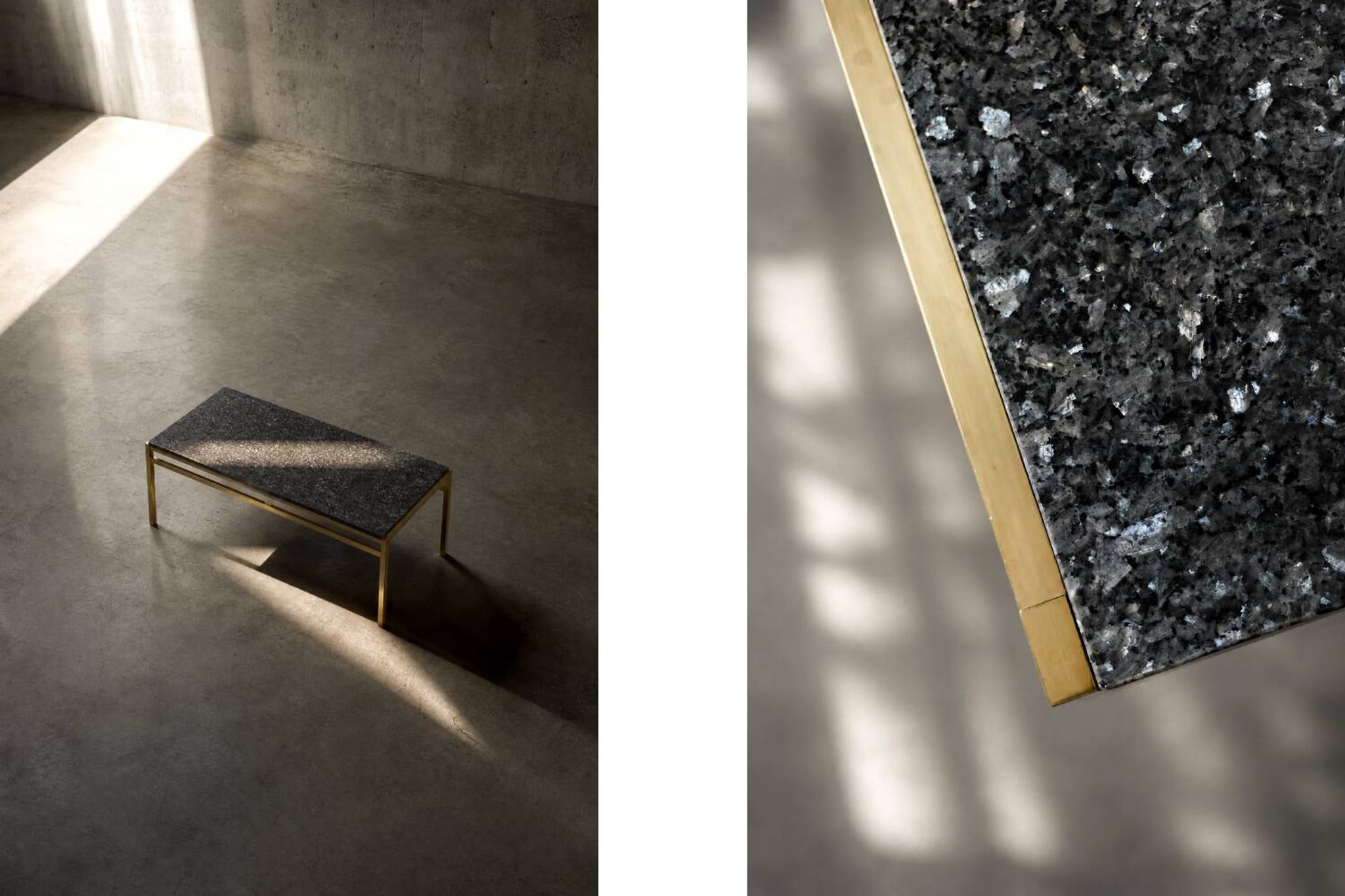 Vintage Mid-Century Italian Modern Brass Coffee Table with Stone Top, 1970s