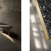 Vintage Mid-Century Italian Modern Brass Coffee Table with Stone Top, 1970s