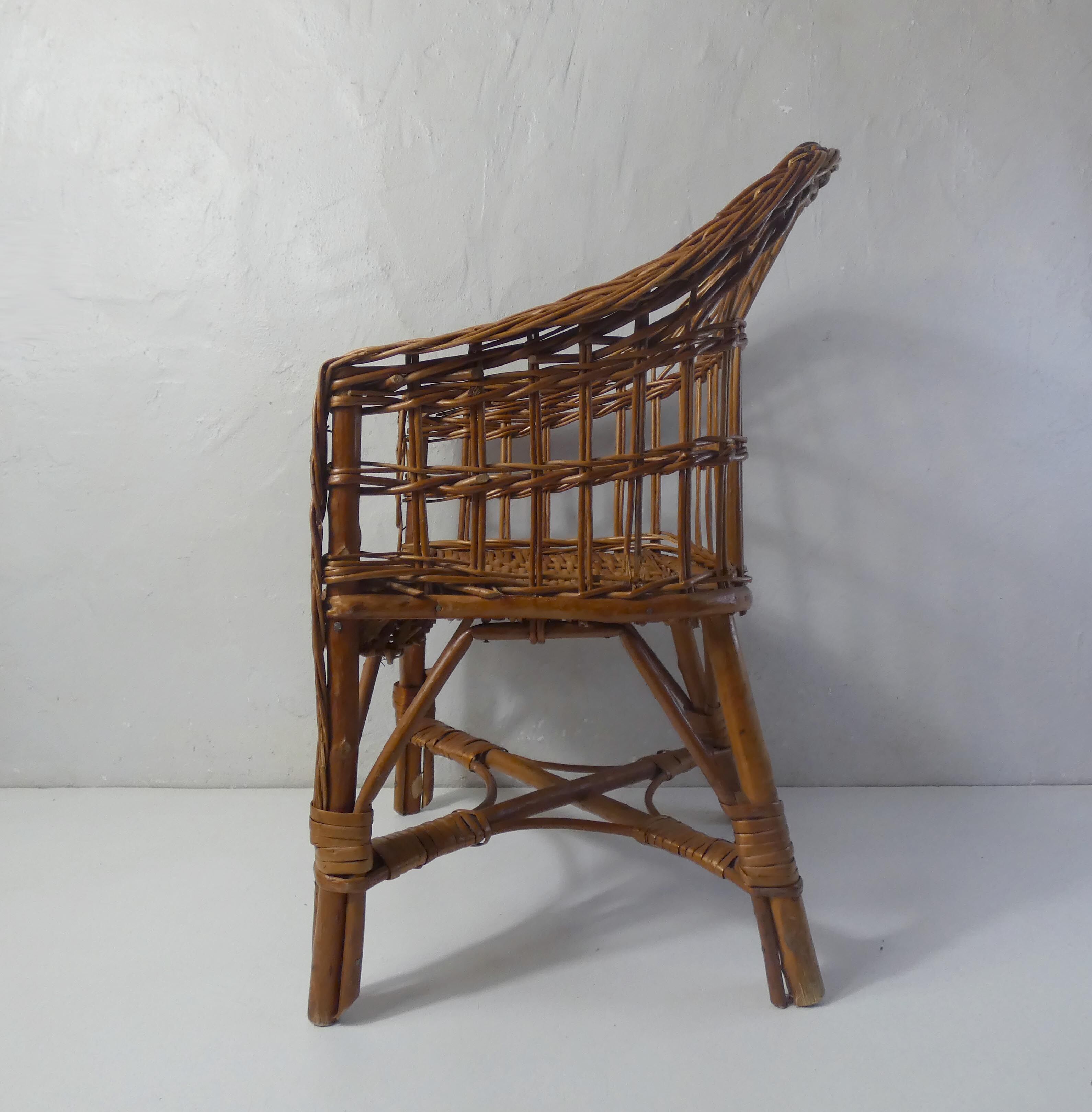 Rattan armchair for children