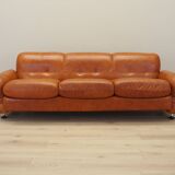 Red leather sofa, Italian design, 1970s, production: Italy