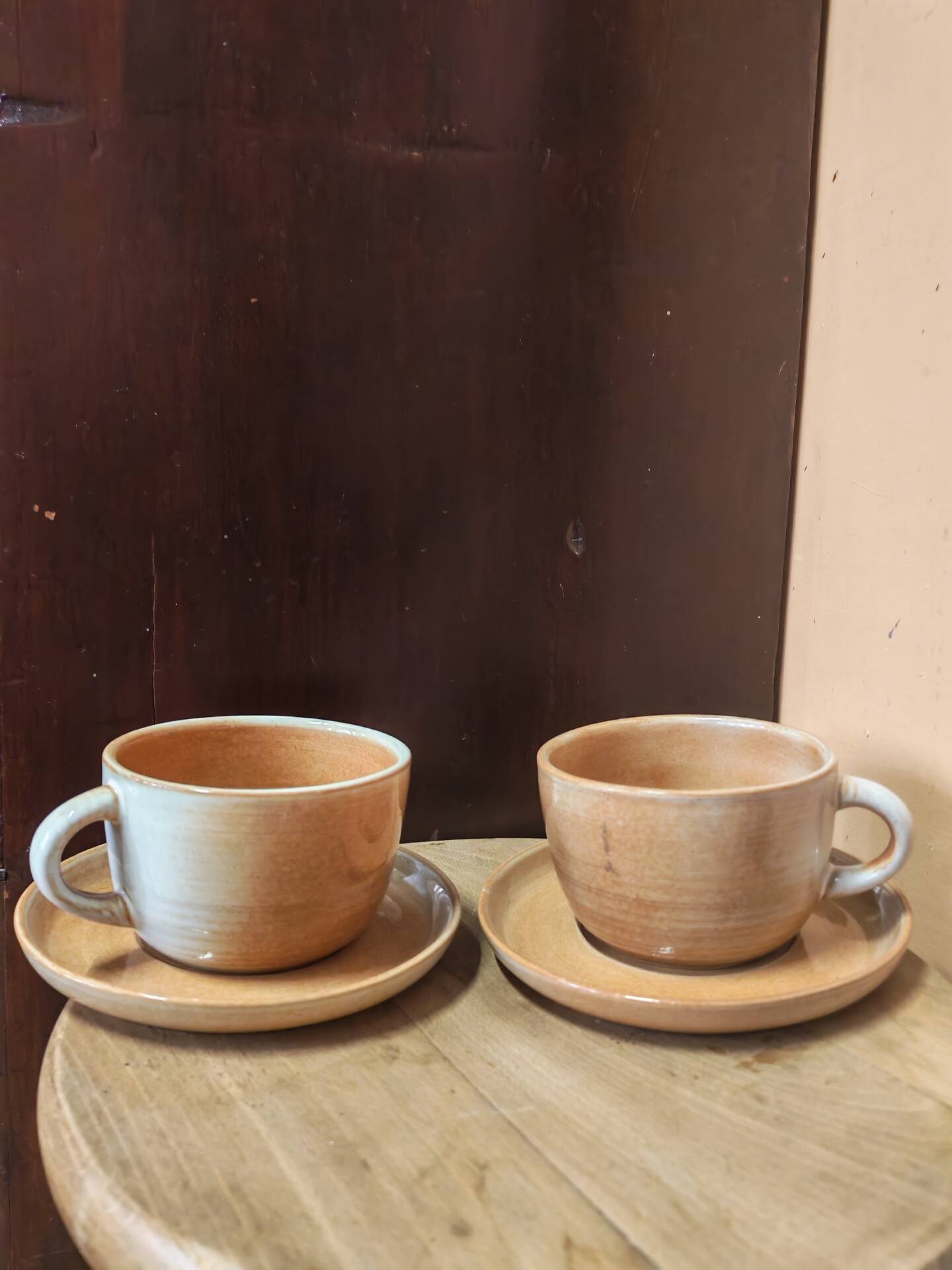 Paire de tasses en grès émaillé  vintage 1970