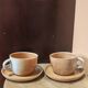 Paire de tasses en grès émaillé  vintage 1970