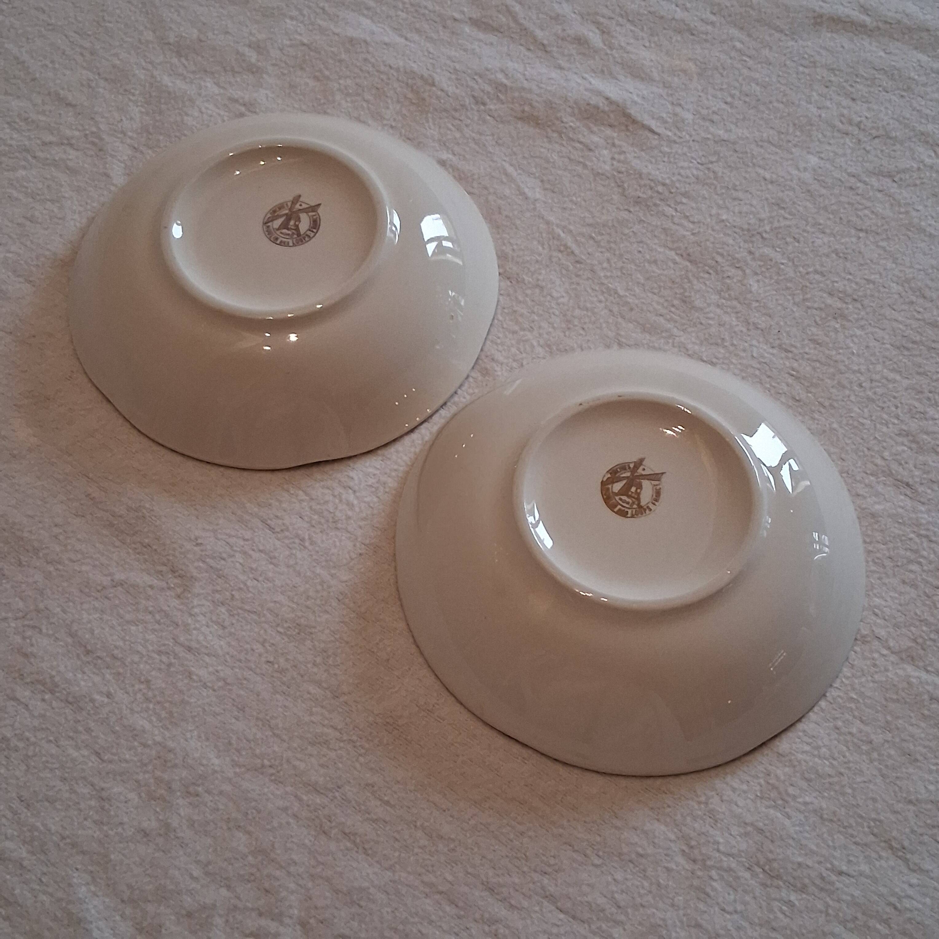 2 bowls/bread plates from Moulin des Loups model "Carmen" in