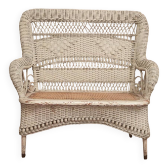 Antique American wicker sofa by Larkin Co, 1890