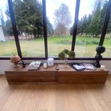 2-in-1 solid oak bench