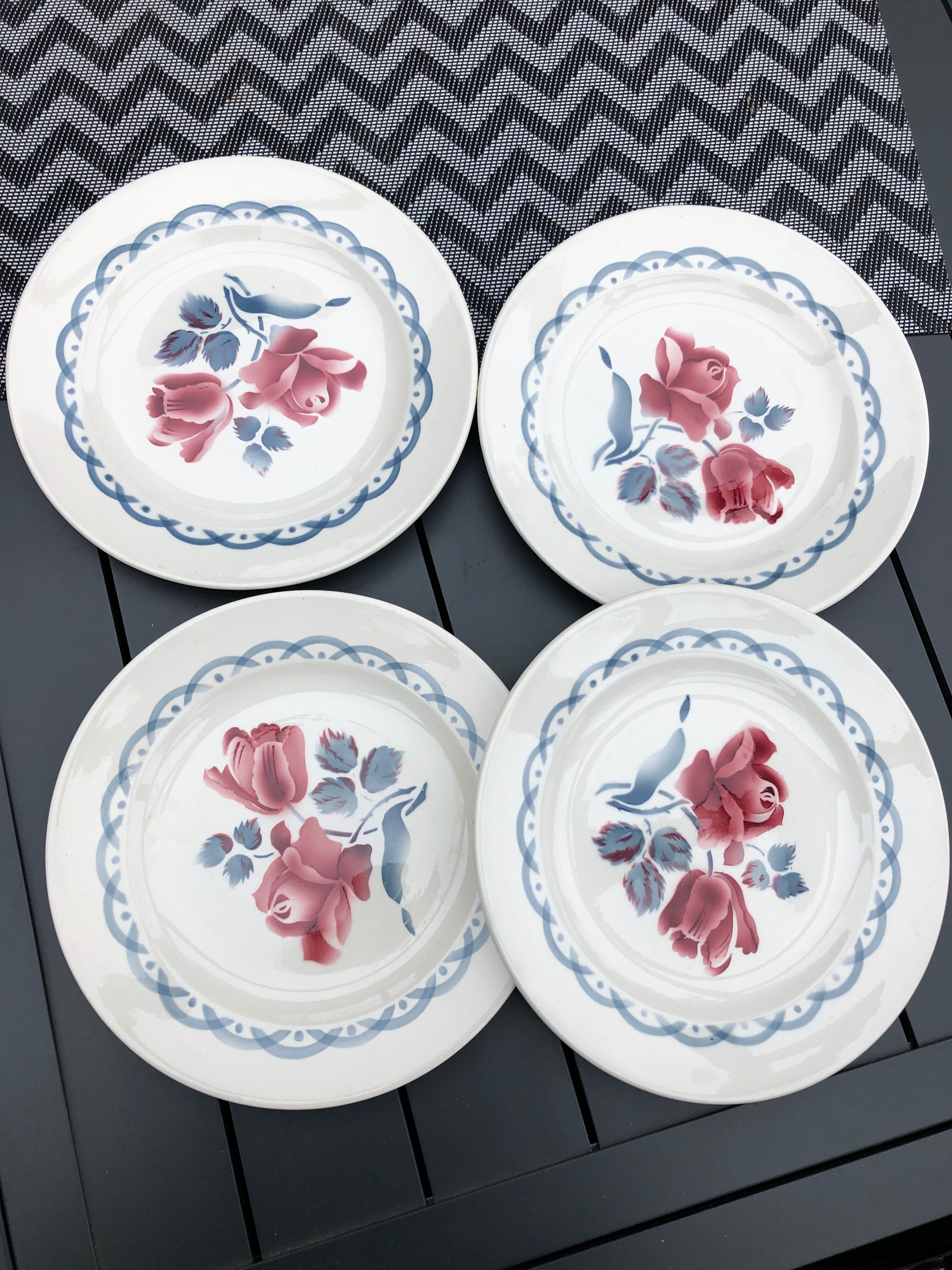4 dessert plates digoin cannes