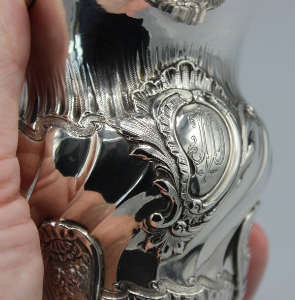 Ancien pot a lait cremier en argent massif minerve maison cardeilhac paris xix