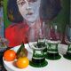 Four vintage XXL crystal glasses