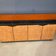 Vintage lacquer and burl wood credenza, 1980s