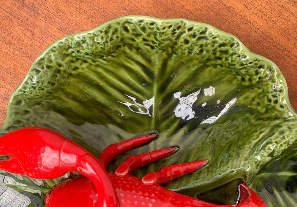 Vintage Italian lobster-shaped pottery sculpture.