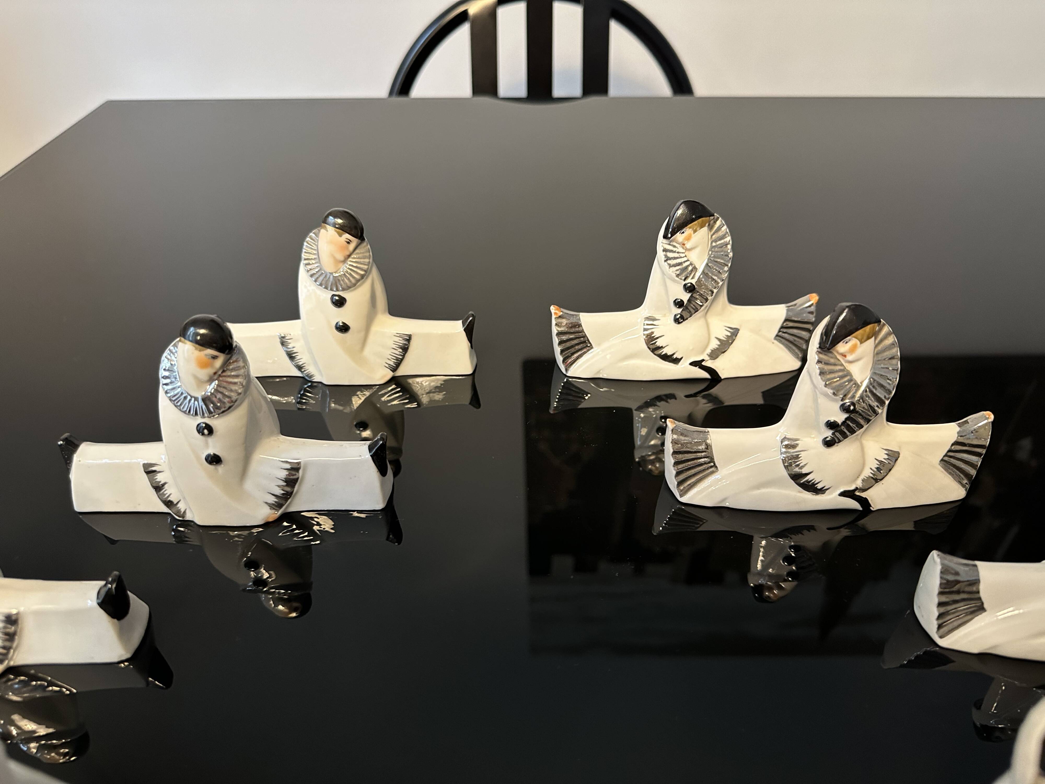 Knife holders (set of 10), Pierrot & Colombine