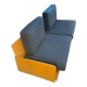 Compass leg sofa from the 60s in wood and vintage fabric