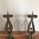 Paire de grands chandeliers brutalistes