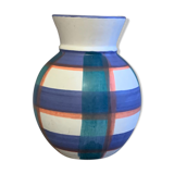Vase tartan teinte bleu vert