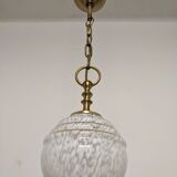 Vintage glass pendant lamp from Clichy