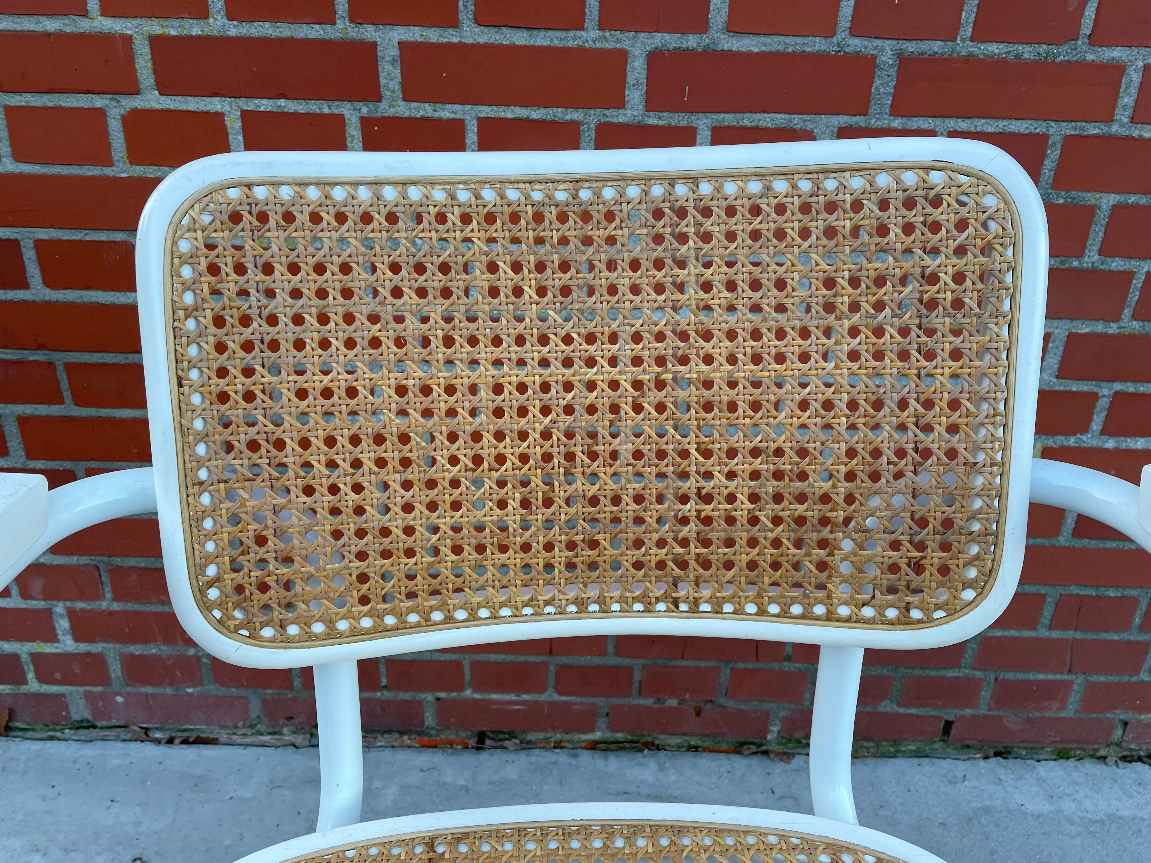 Cesca Chair model with armrest in white