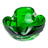 Sommerso green pocket emptier by Flavio Poli for Seguso, Murano glass, Italy, 1970