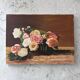 Tableau bouquet de roses anciennes signé R.Stephan