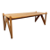 Large vintage brutalist rectangular table made of solid oak wood.