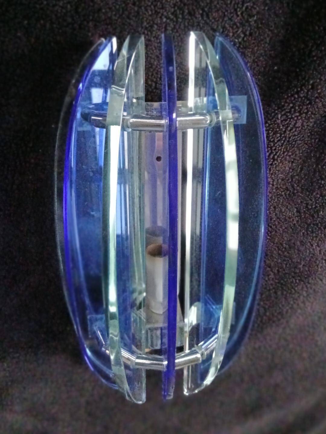 Beautiful Veca wall lamp, Italy, 1970 Fontana Arte Design, blue