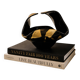 Black Murano-Style Art Glass Centerpiece Bowl with Gold Leaf Accents