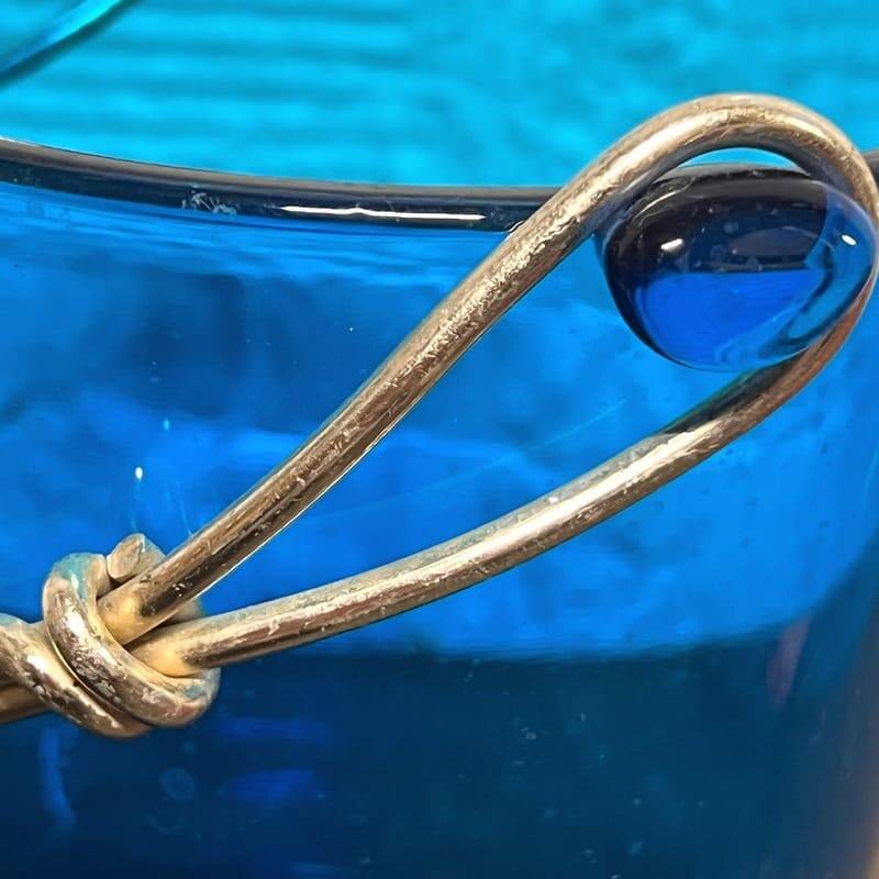 Vintage Blue Ice Bucket